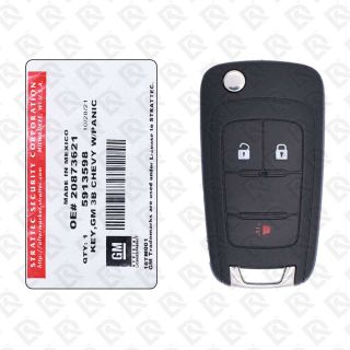 2010 - 2018 STRATTEC CHEVROLET EQUINOX SONIC REMOTE HEAD FLIP KEY 3BUTTONS 315MHZ 5913598