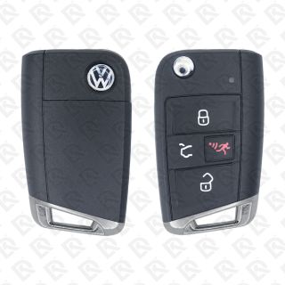 2018 - 2021 VOLKSWAGEN REMOTE HEAD FLIP KEY WITH COMFORT ACCESS 4BUTTONS - 315MHZ - 5G6 959 752 BM ORIGINAL