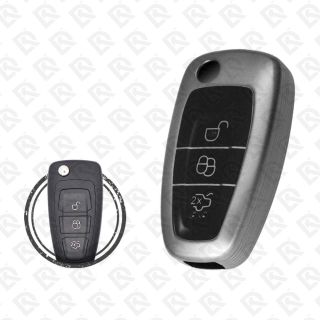 FORD FLIP TPU SHELL 3BUTTONS - BLACK METAL