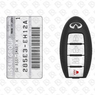 2006 - 2010 INFINITI M35 M45 SMART KEY- 4BUTTONS - 315MHZ - 285E3-EH12A - ORIGINAL