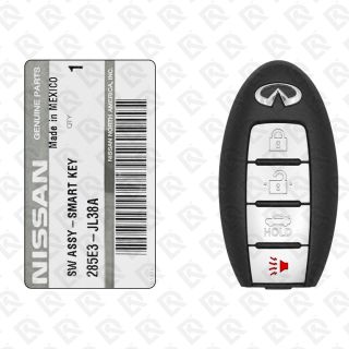 2008 - 2013 INFINITI G35 Q60 SMART KEY - 4BUTTONS - 433MHZ - 285E3-JL38A ORIGINAL