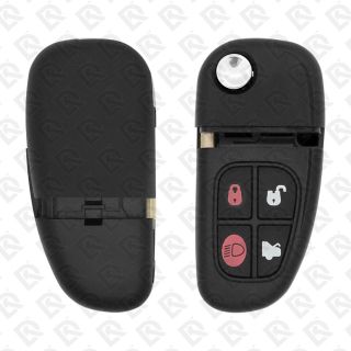 JAGUAR REMOTE HEAD FLIP KEY SHELL 4BUTTONS H91 6-CUT TIBBE BLADE - AFTERMARKET
