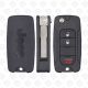 JEEP REMOTE HEAD FLIP KEY SHELL 2+1BUTTONS SIP22 BLADE - AFTERMARKET