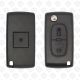 PEUGEOT CITROEN REMOTE FLIP KEY SHELL WITHOUT BATTERY SPACE 2BUTTONS HU83 BLADE - AFTERMARKET