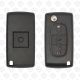 PEUGEOT CITROEN REMOTE FLIP KEY SHELL WITHOUT BATTERY SPACE 3BUTTONS HU83 BLADE - AFTERMARKET