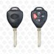 TOYOTA FLOWER REMOTE HEAD KEY TOY43 BLADE 4 BUTTONS - AFTERMARKET