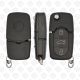 AUDI REMOTE HEAD FLIP KEY SHELL SMALL BATTERY HOLDER - 3BUTTONS - AFTERMARKET